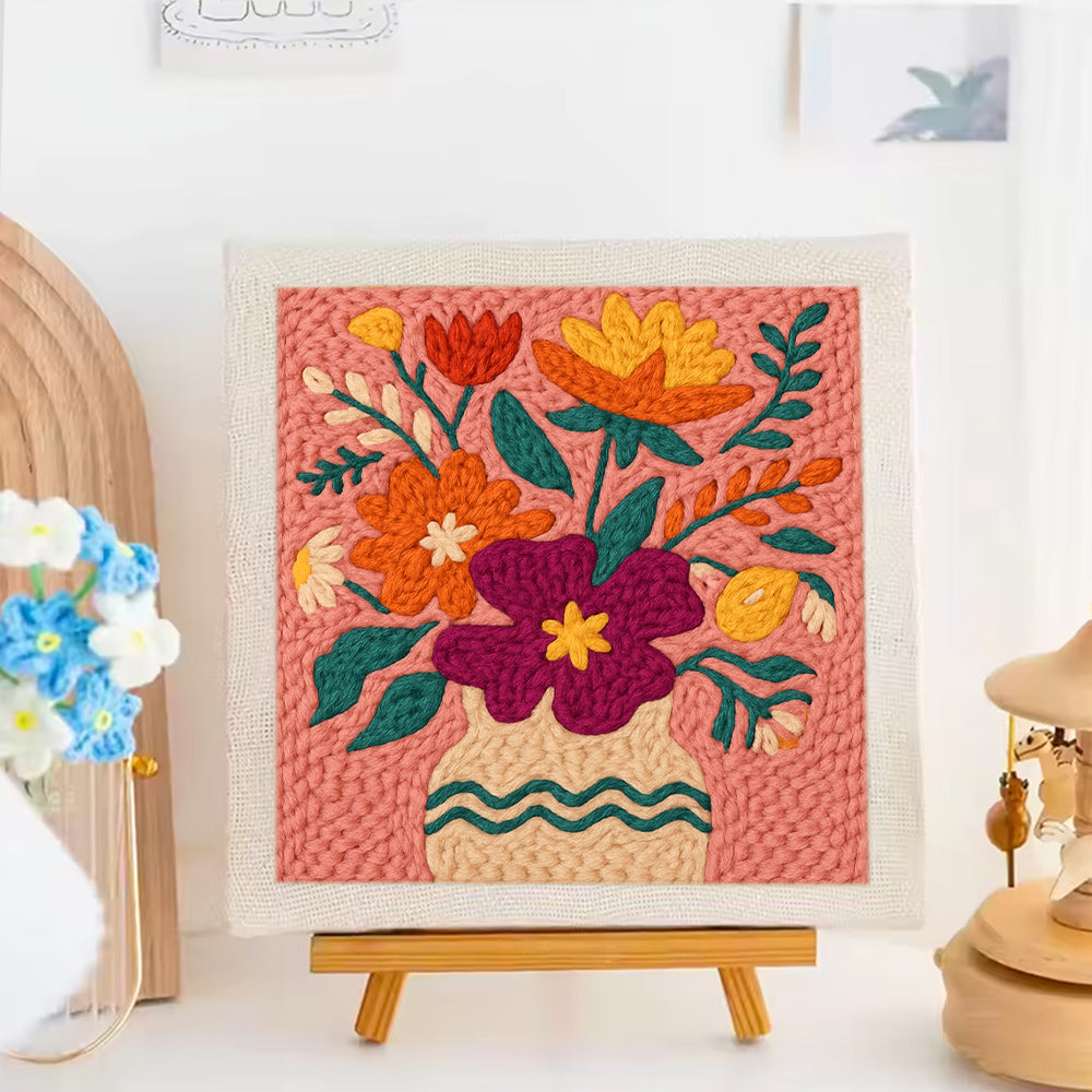 Color Vase Punch Needle Embroidery Kits
