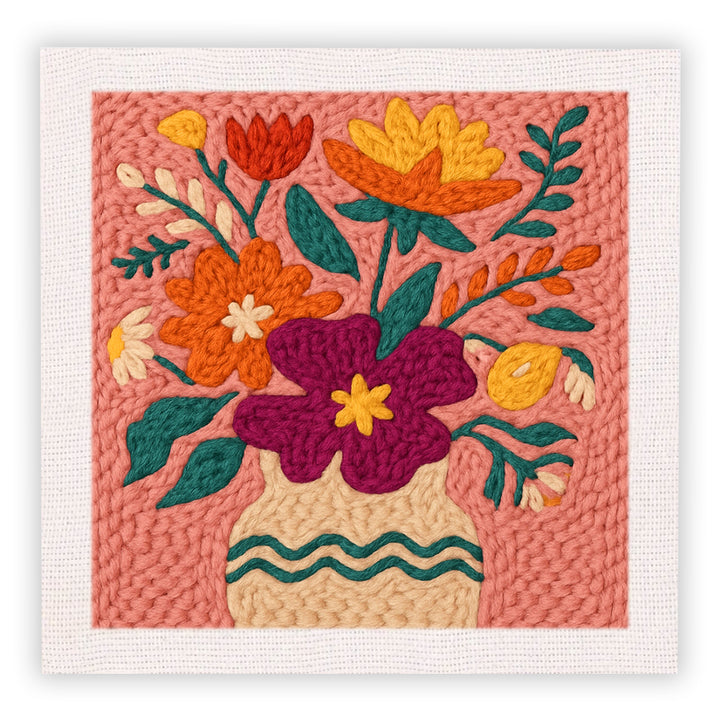 Color Vase Punch Needle Embroidery Kits