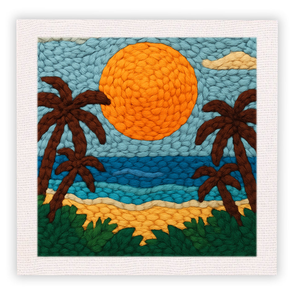 Sun at the Beach Punch Needle Embroidery Kits