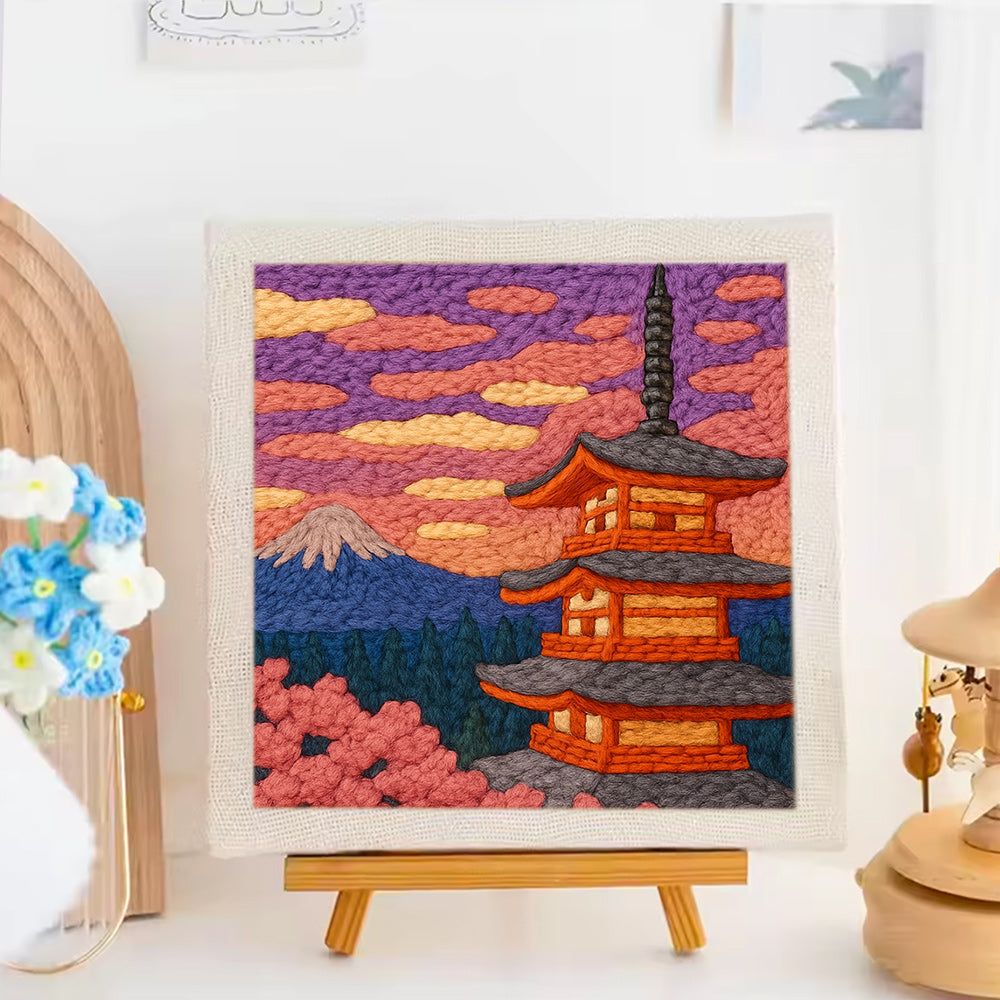 Japanese Scenery Punch Needle Embroidery Kits
