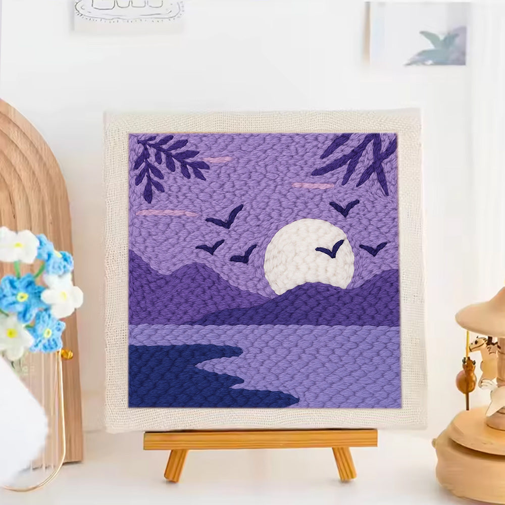 Purple Landscape Punch Needle Embroidery Kits