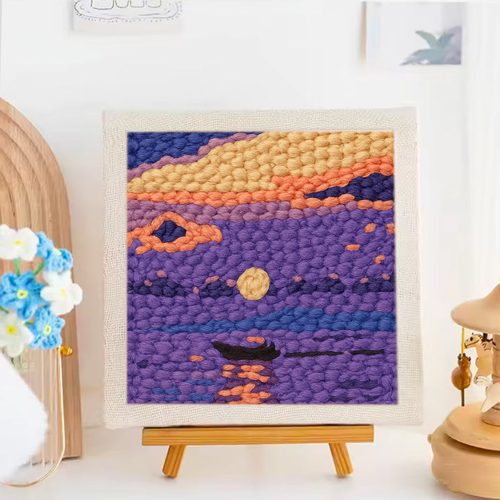 Purple Sea Punch Needle Embroidery Kits