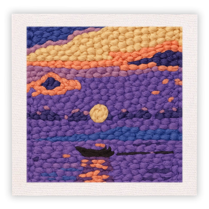 Purple Sea Punch Needle Embroidery Kits