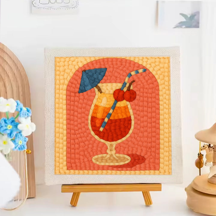 Retro Cocktail Punch Needle Embroidery Kits