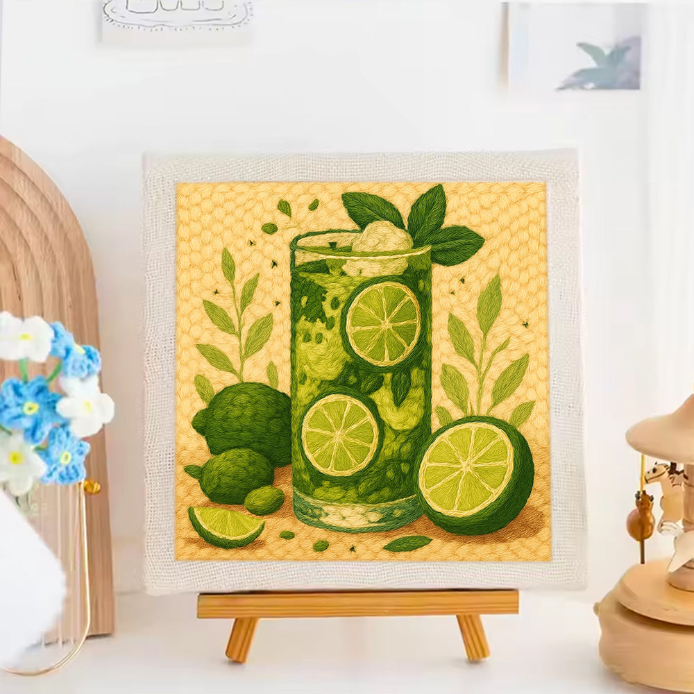 Lime Mojito Punch Needle Embroidery Kits