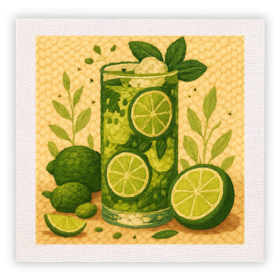 Lime Mojito Punch Needle Embroidery Kits