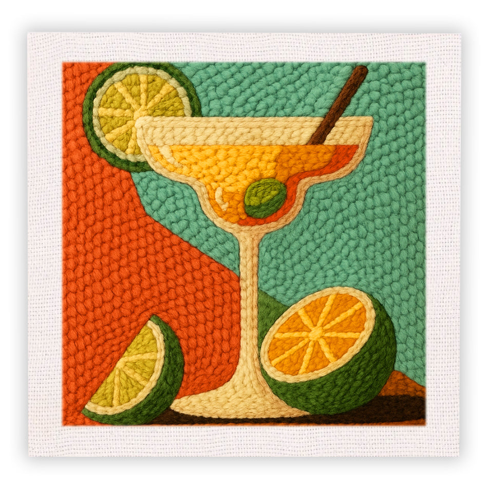 Margarita Cocktail Punch Needle Embroidery Kits