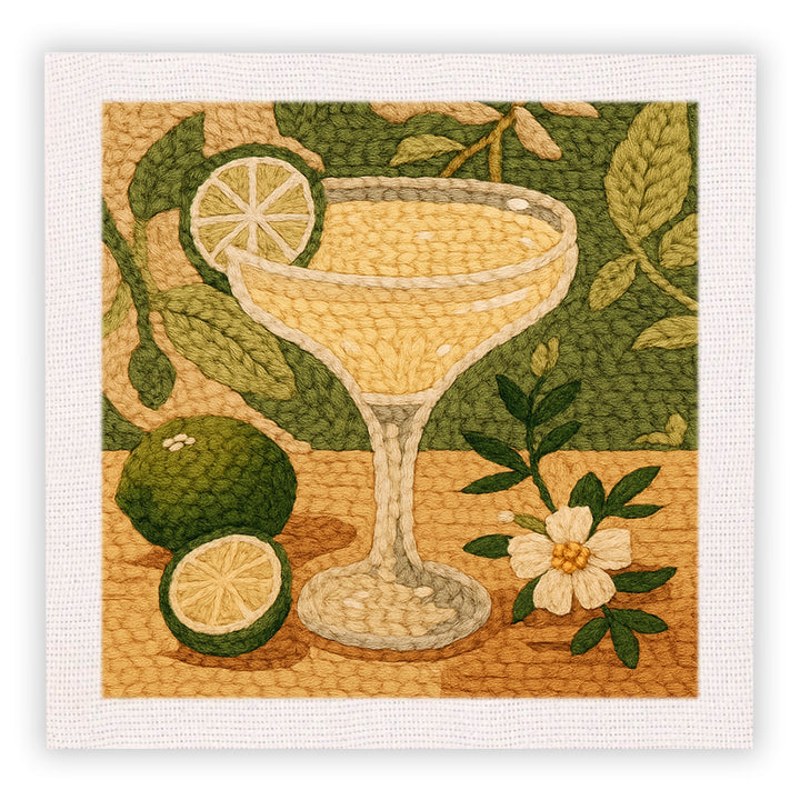 Boho Lime Cocktail Punch Needle Embroidery Kits