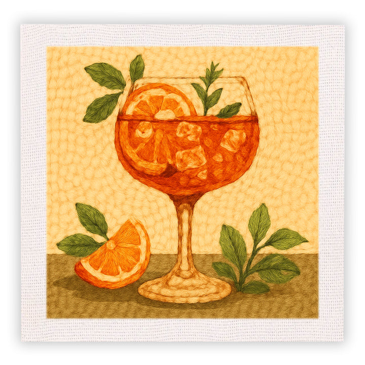 Orange Citrus Cocktail Punch Needle Embroidery Kits