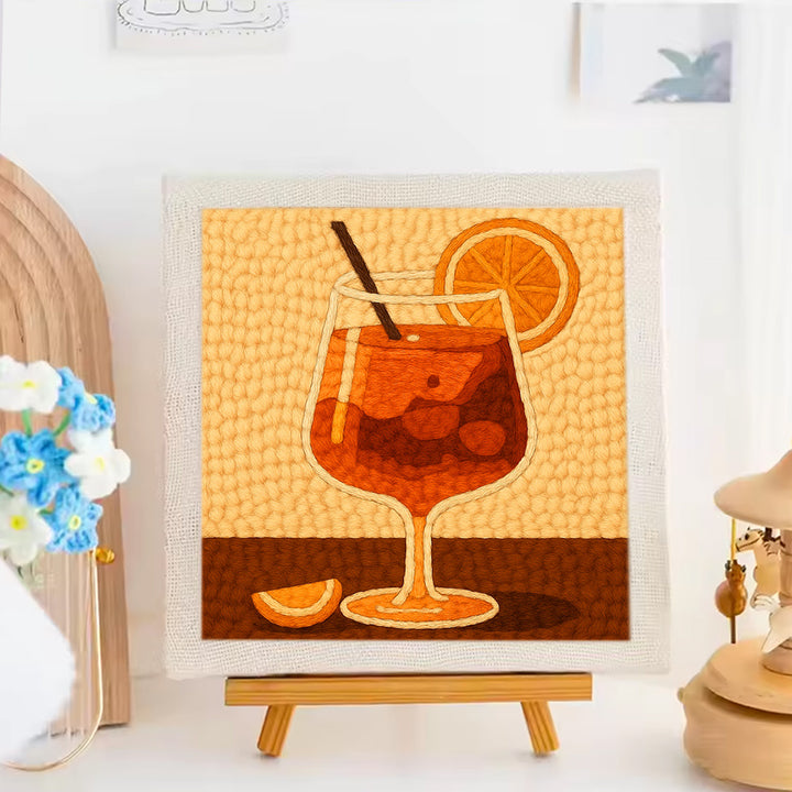Vintage Orange Drink Punch Needle Embroidery Kits