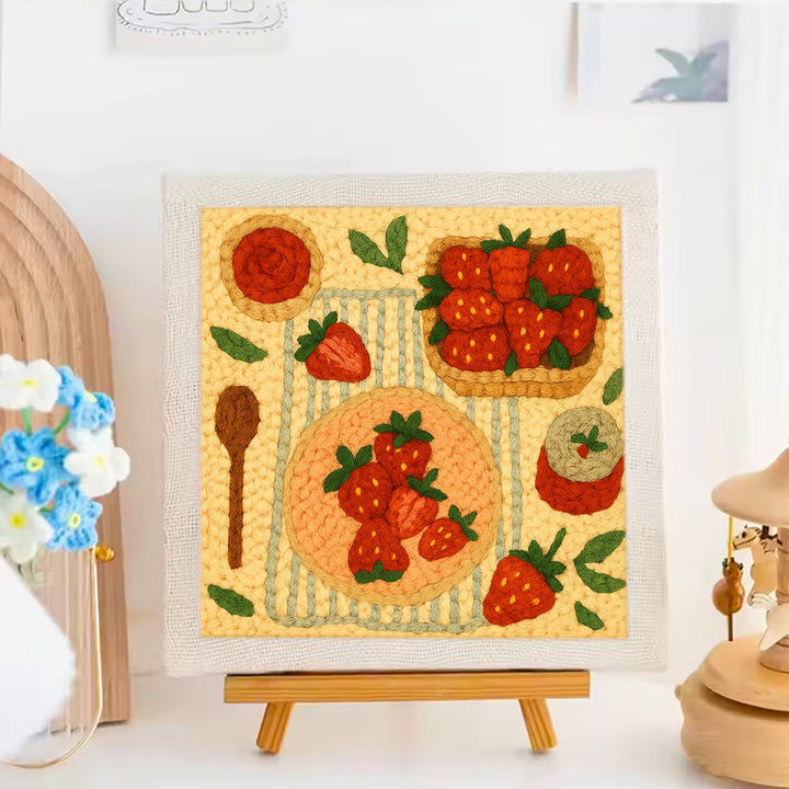 A Strawberry Meal Punch Needle Embroidery Kits