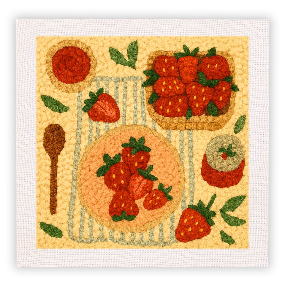 A Strawberry Meal Punch Needle Embroidery Kits