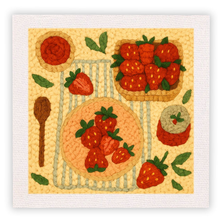 A Strawberry Meal Punch Needle Embroidery Kits