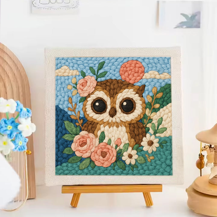 Retro Cute Owl Punch Needle Embroidery Kits