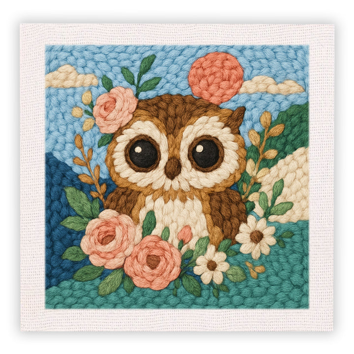 Retro Cute Owl Punch Needle Embroidery Kits