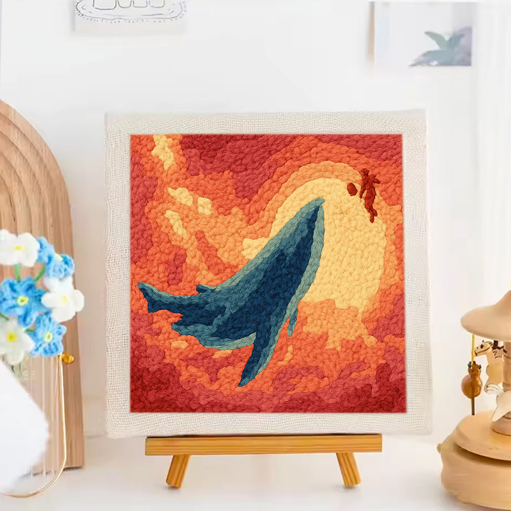 Artistic Whale Fantasy Punch Needle Embroidery Kits