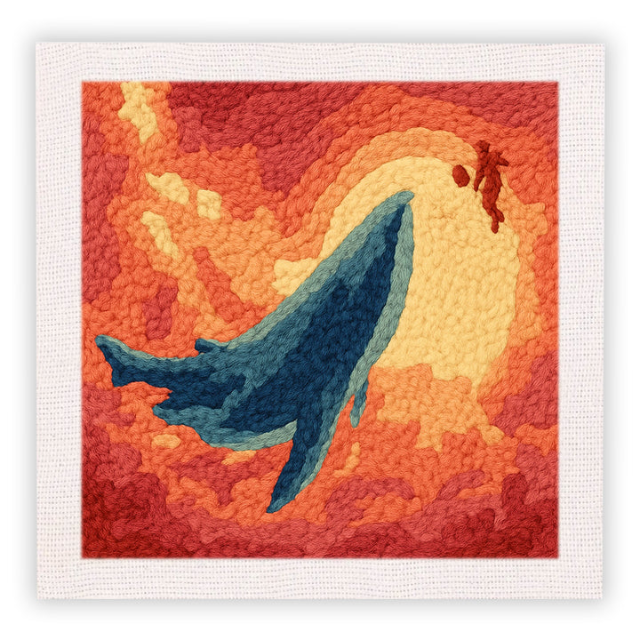 Artistic Whale Fantasy Punch Needle Embroidery Kits