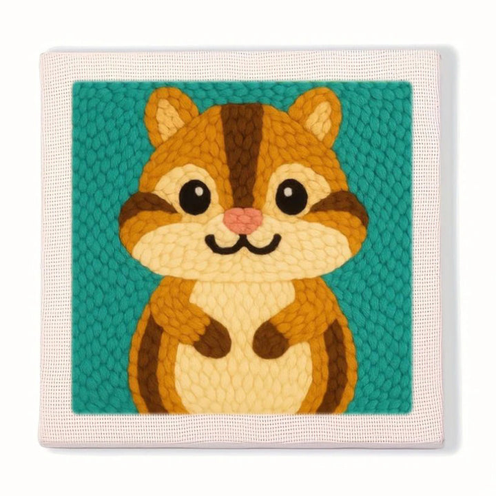 Smiling Chipmunk Punch Needle Embroidery Kits
