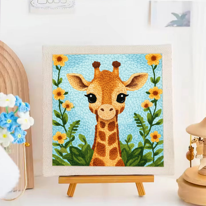 Giraffe and Flowers Punch Needle Embroidery Kits
