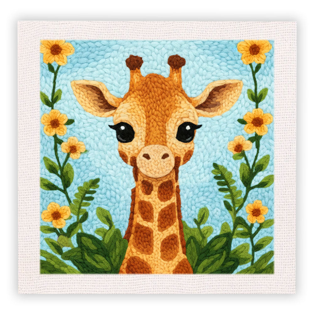Giraffe and Flowers Punch Needle Embroidery Kits