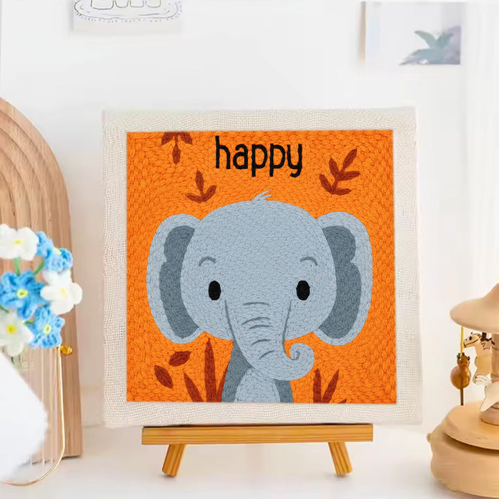 Happy Little Elephant Punch Needle Embroidery Kits