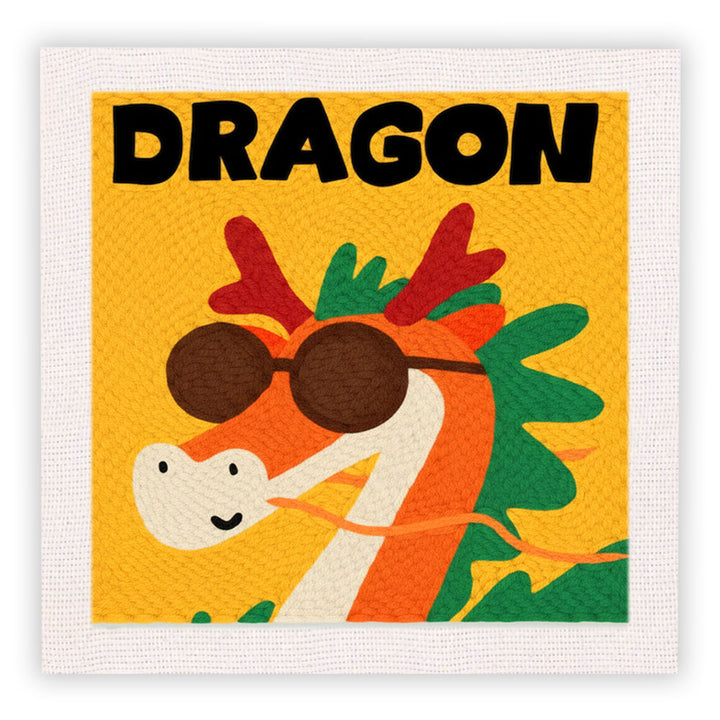 Dragon wearing Sunglasses Punch Needle Embroidery Kits