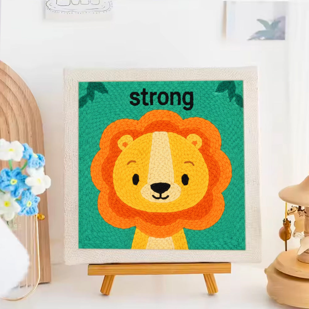 Strong Lion Punch Needle Embroidery Kits