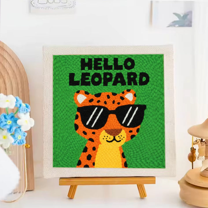 Hello Leopard Punch Needle Embroidery Kits