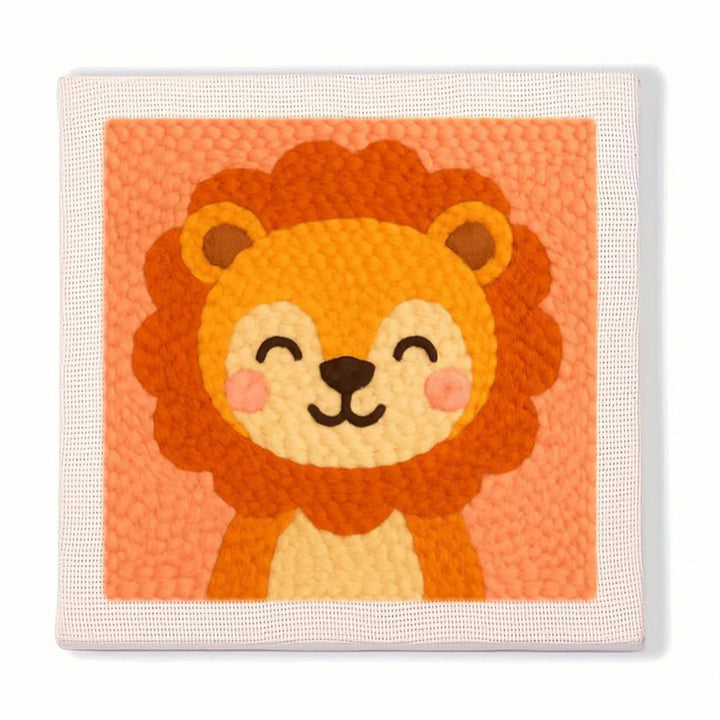 Cheerful Lion Punch Needle Embroidery Kits