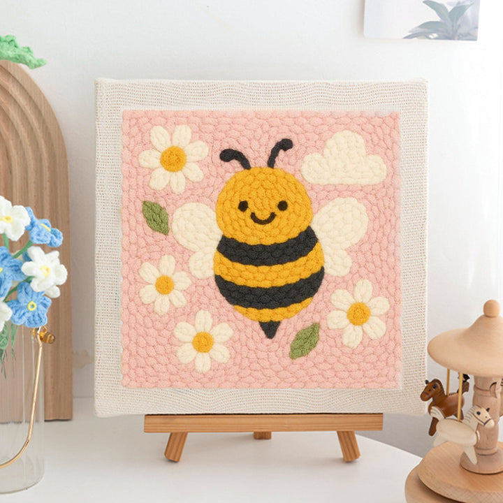Bee with Daisies Punch Needle Embroidery Kits