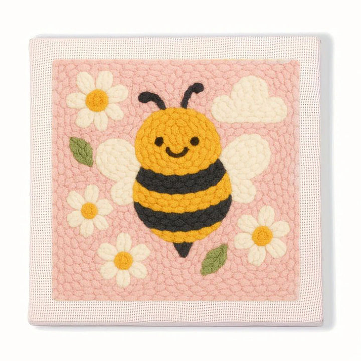 Bee with Daisies Punch Needle Embroidery Kits