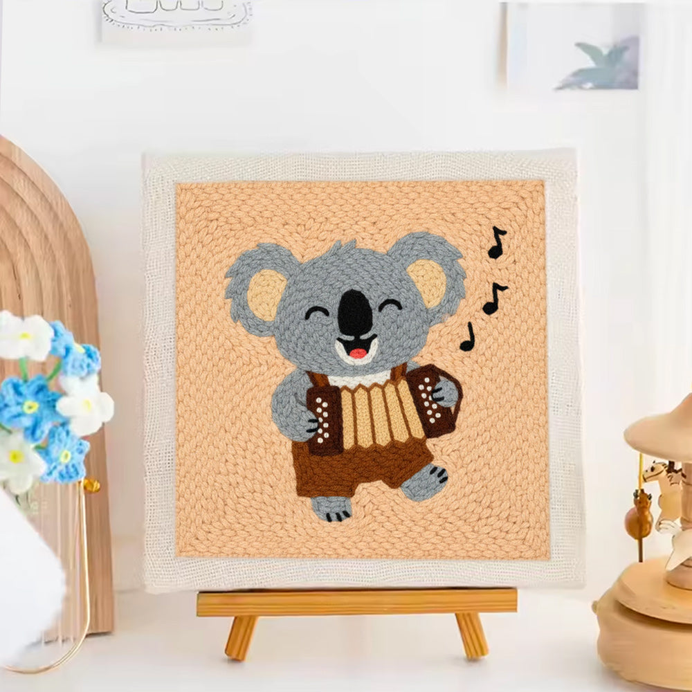 Accordion Koala Punch Needle Embroidery Kits