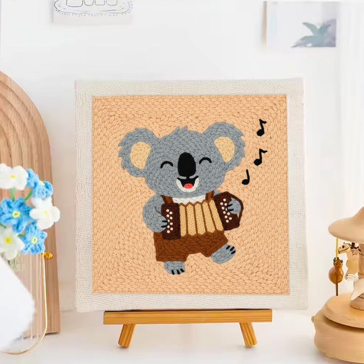 Accordion Koala Punch Needle Embroidery Kits
