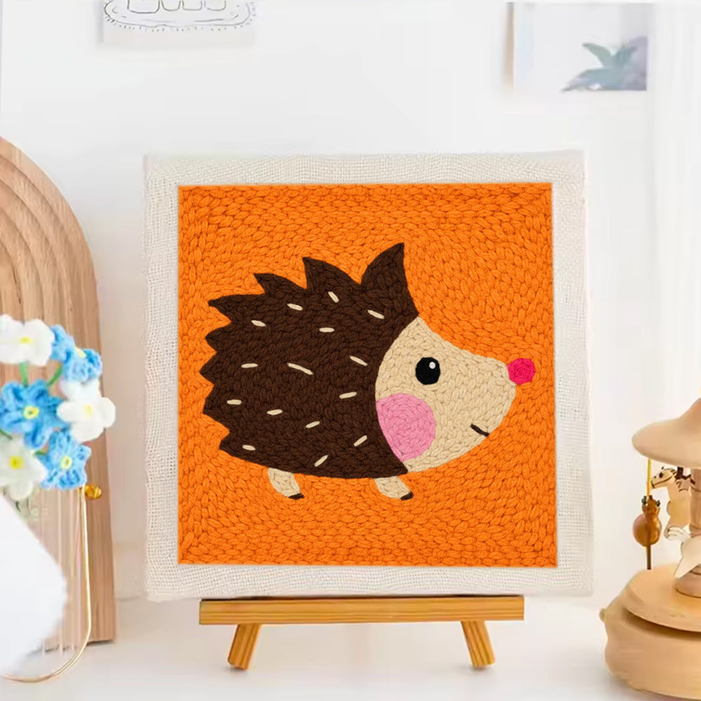 Cute Hedgehog Punch Needle Embroidery Kits