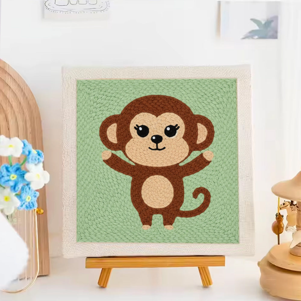 Cute Little Monkey Punch Needle Embroidery Kits