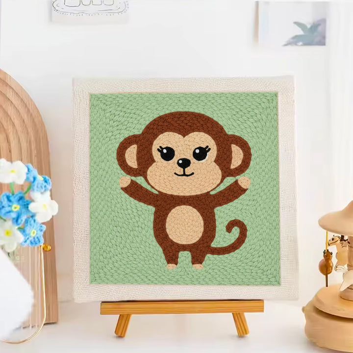 Cute Little Monkey Punch Needle Embroidery Kits