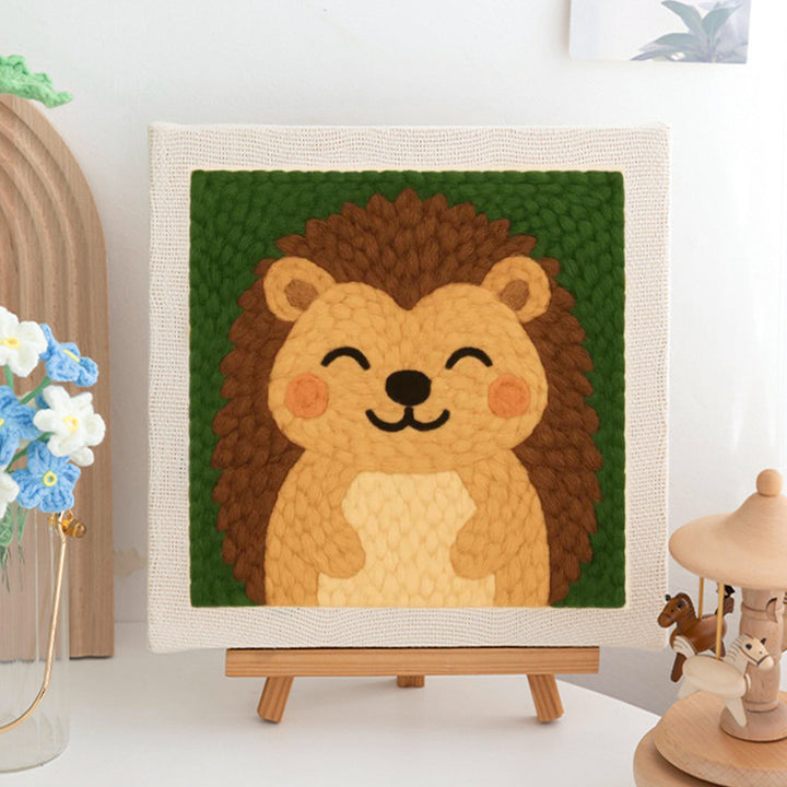 Smiling Hedgehog Punch Needle Embroidery Kits