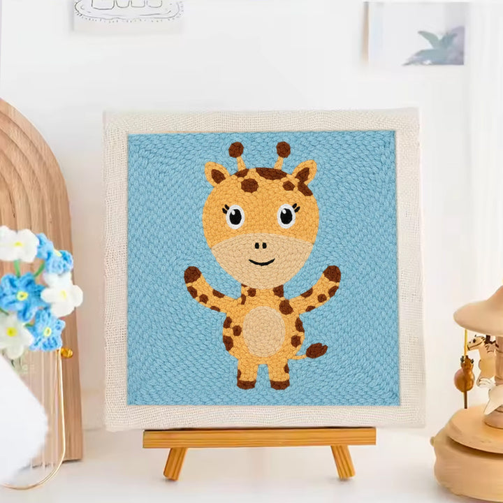 Cute Little Giraffe Punch Needle Embroidery Kits
