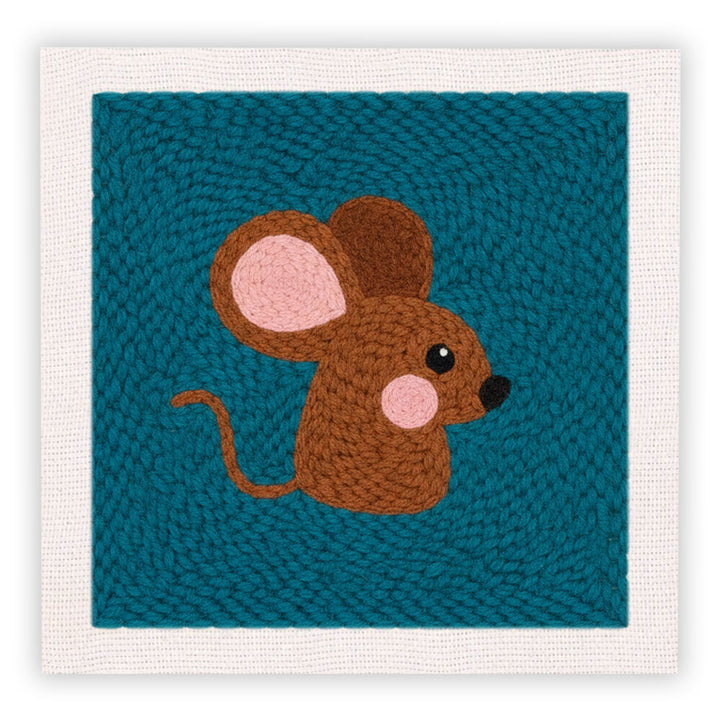Brown Mouse Punch Needle Embroidery Kits