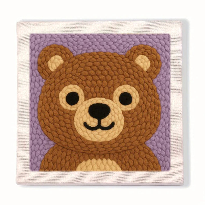 Brown Teddy Bear Punch Needle Embroidery Kits