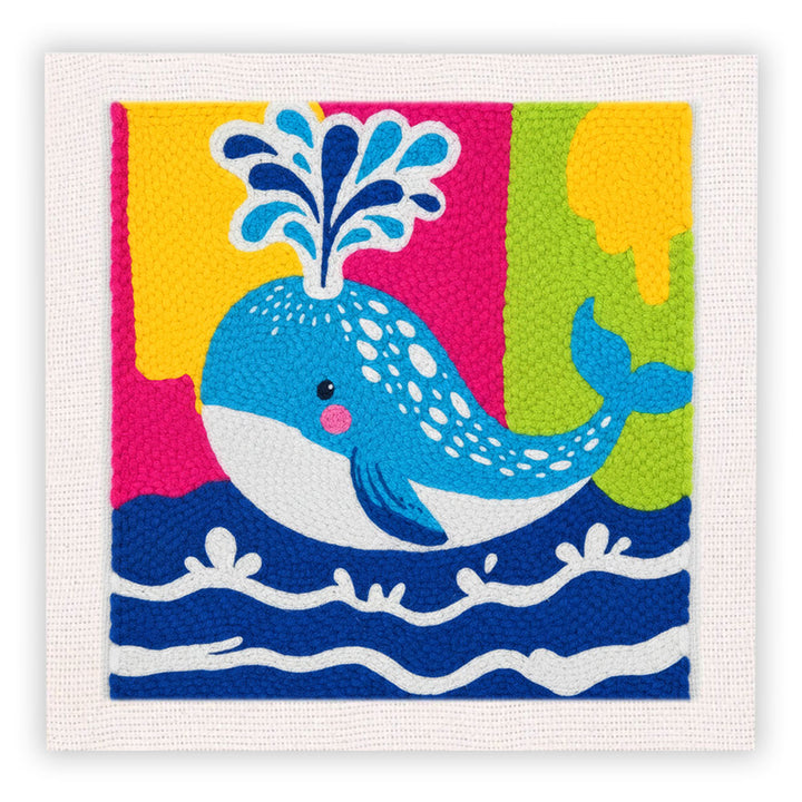 Whale spouting Water Punch Needle Embroidery Kits
