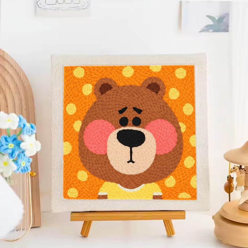 Big-faced Bear Punch Needle Embroidery Kits