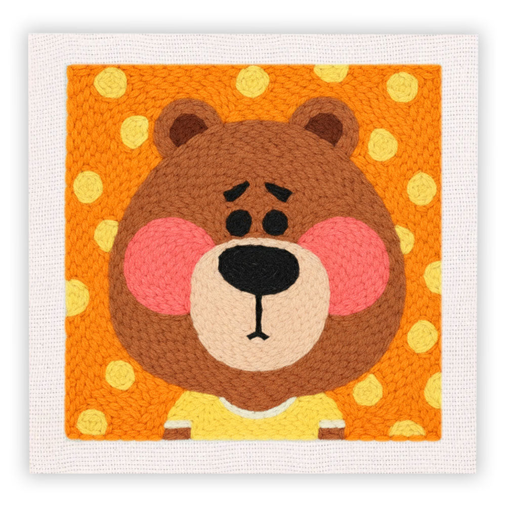 Big-faced Bear Punch Needle Embroidery Kits