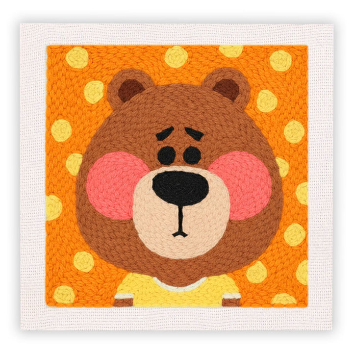 Big-faced Bear Punch Needle Embroidery Kits