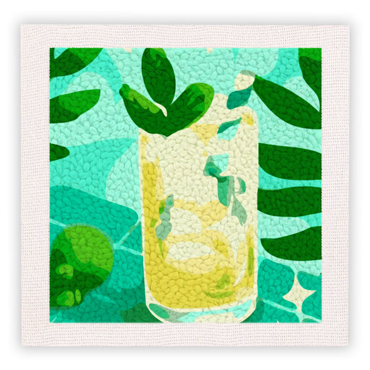 Lemon Iced Drink Punch Needle Embroidery Kits