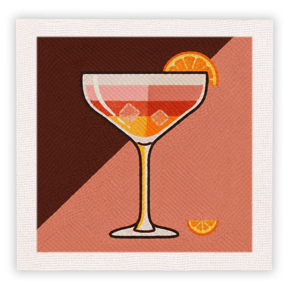 Orange Layered Wine Punch Needle Embroidery Kits