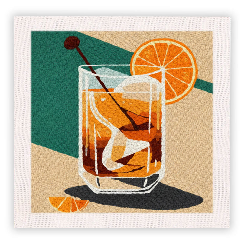 Orange Ice Wine Punch Needle Embroidery Kits