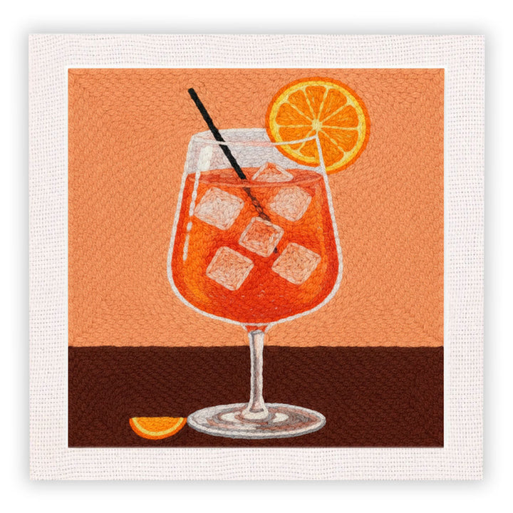 Orange Iced Drink Punch Needle Embroidery Kits
