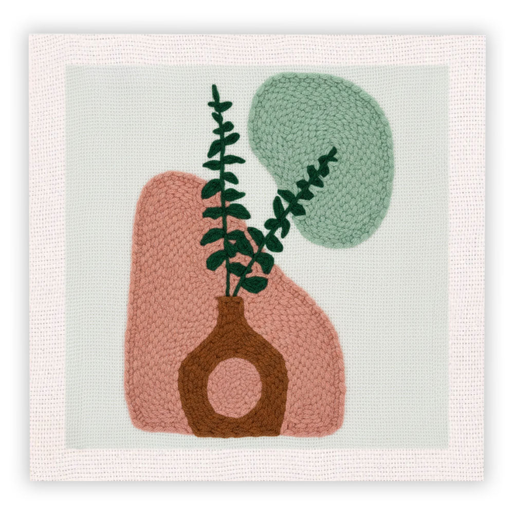 Green Plants in a Bottle Punch Needle Embroidery Kits