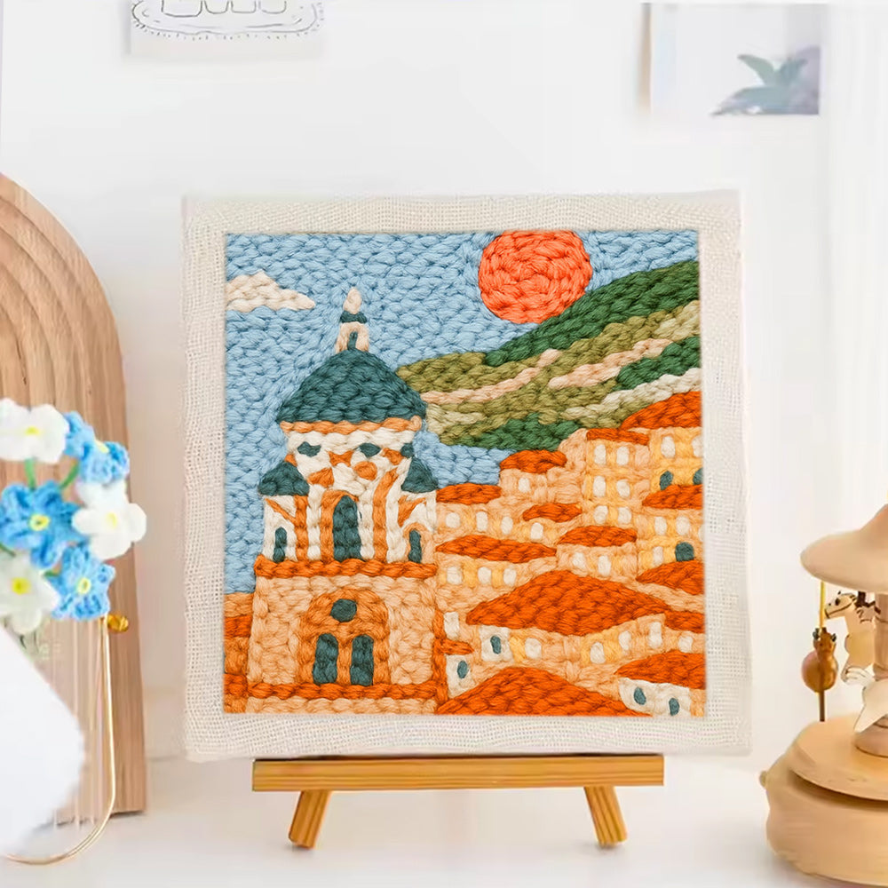 Seaside Town Punch Needle Embroidery Kits
